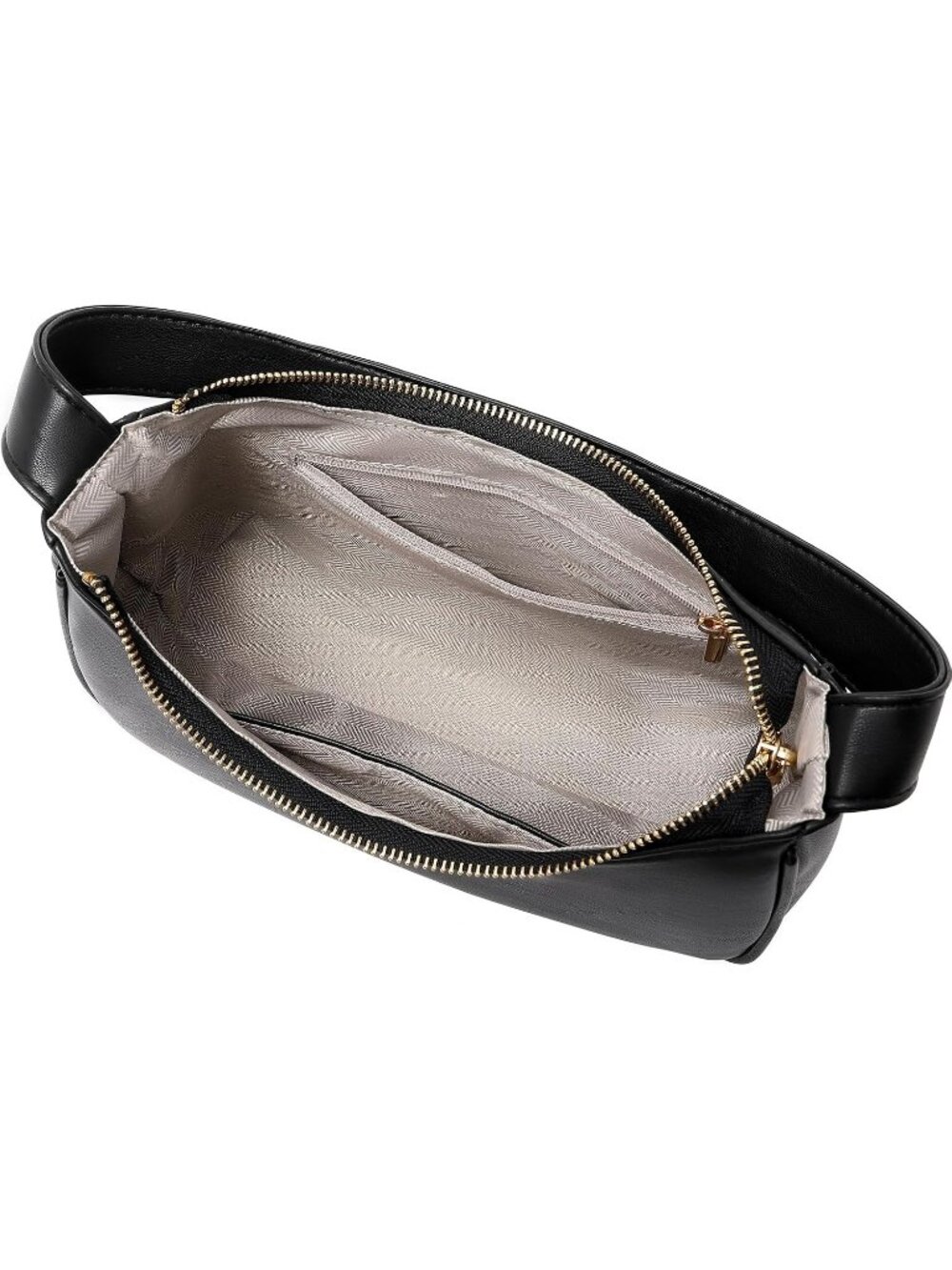〽️Women's Black Cute Hobo Mini Clutch Purse Zipper Closure Shoulder Tote Handbag - Picture 3 of 6